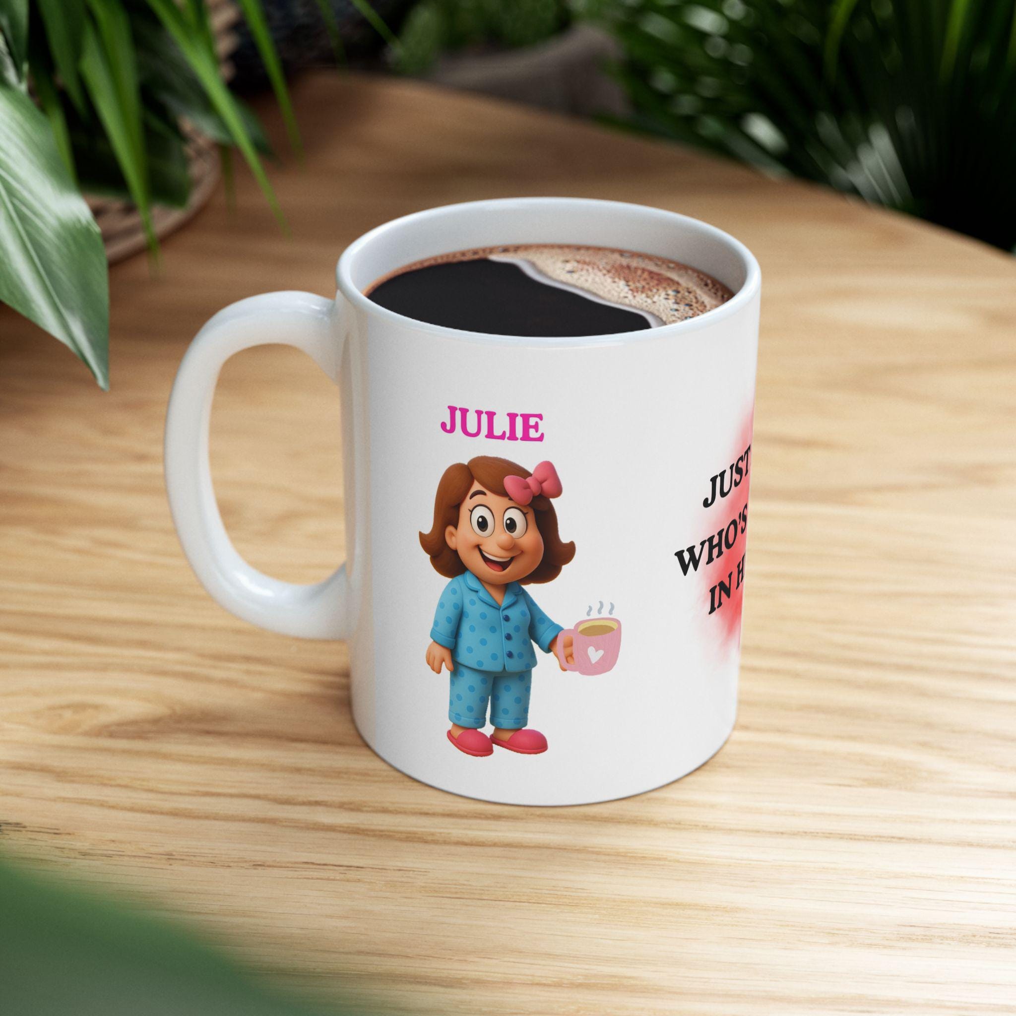 Just a girl who's always in her pjs, personalised, gift, nightwear.