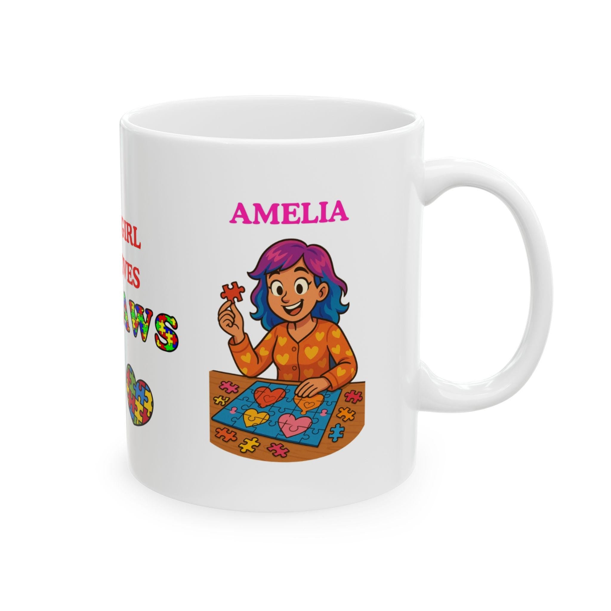 Personalised Jigsaw Puzzle Lover Mug, Gift for Girl