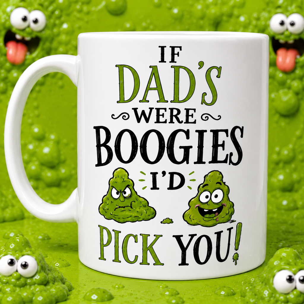 Funny Dad/ Grandad Boogie Mug Joke. "If You Were A Boogie I'd Pick You", 11oz