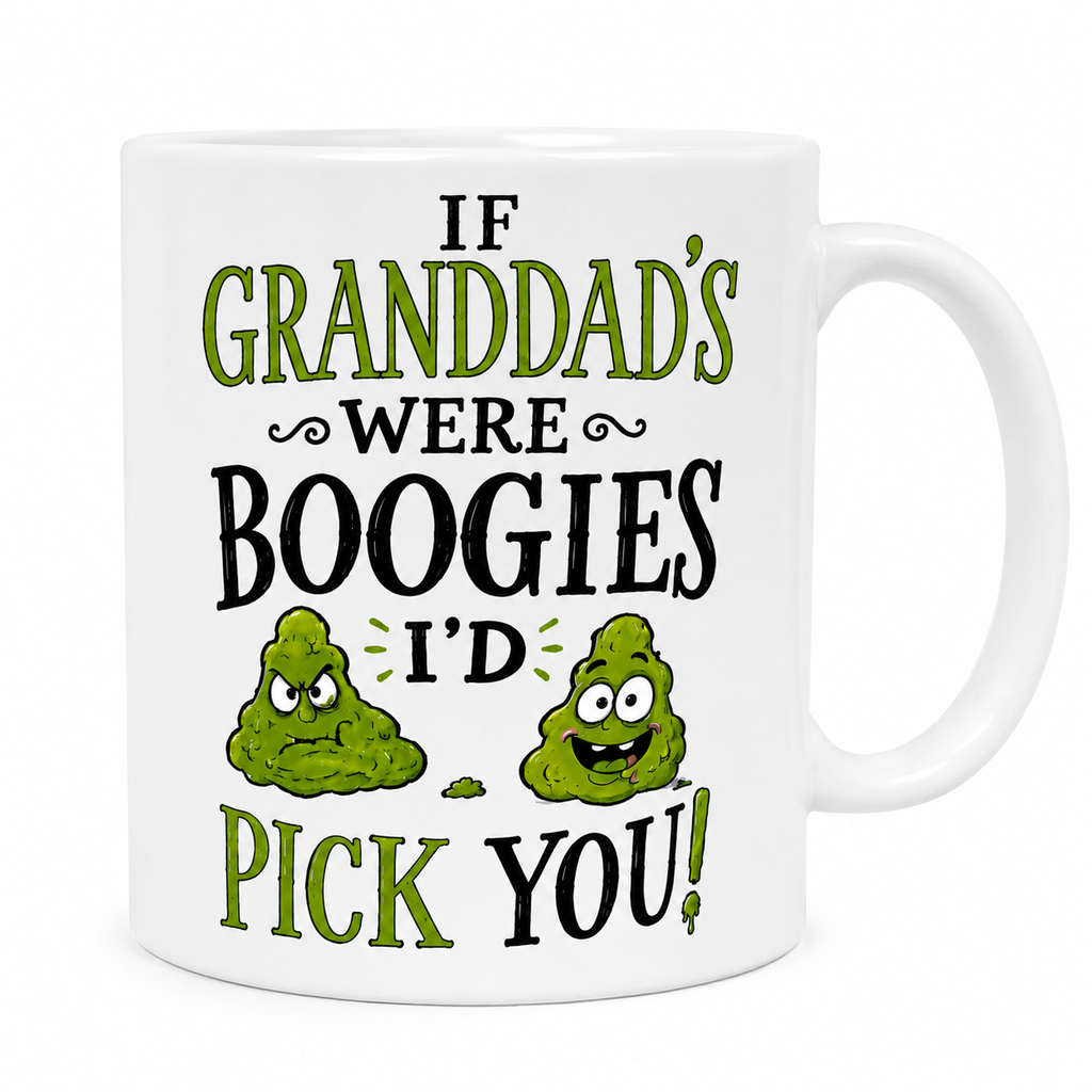 Funny Dad/ Grandad Boogie Mug Joke. "If You Were A Boogie I'd Pick You", 11oz