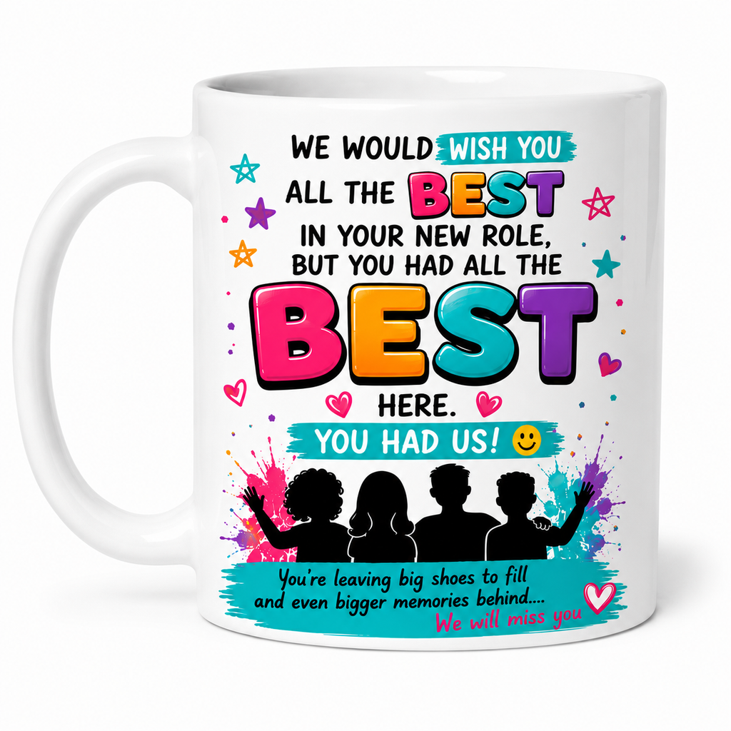 Personalised Leaving Job Mug | Funny Coworker Farewell Gift | New Job Present, 11oz Ceramic Coffee Cup Drinkware