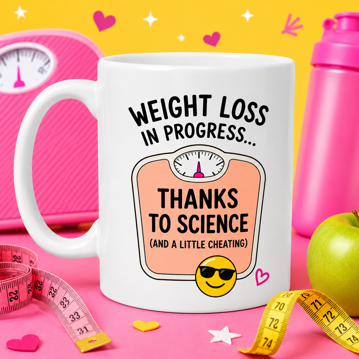 Funny Weight Loss Mug – Thanks To Science & A Little Cheating 11oz Ceramic