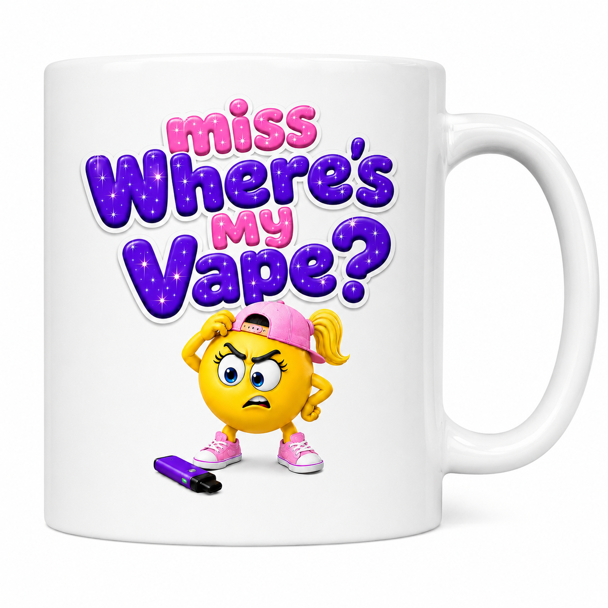 Personalised Miss Where's My Vape Mug Humour Joke 11oz