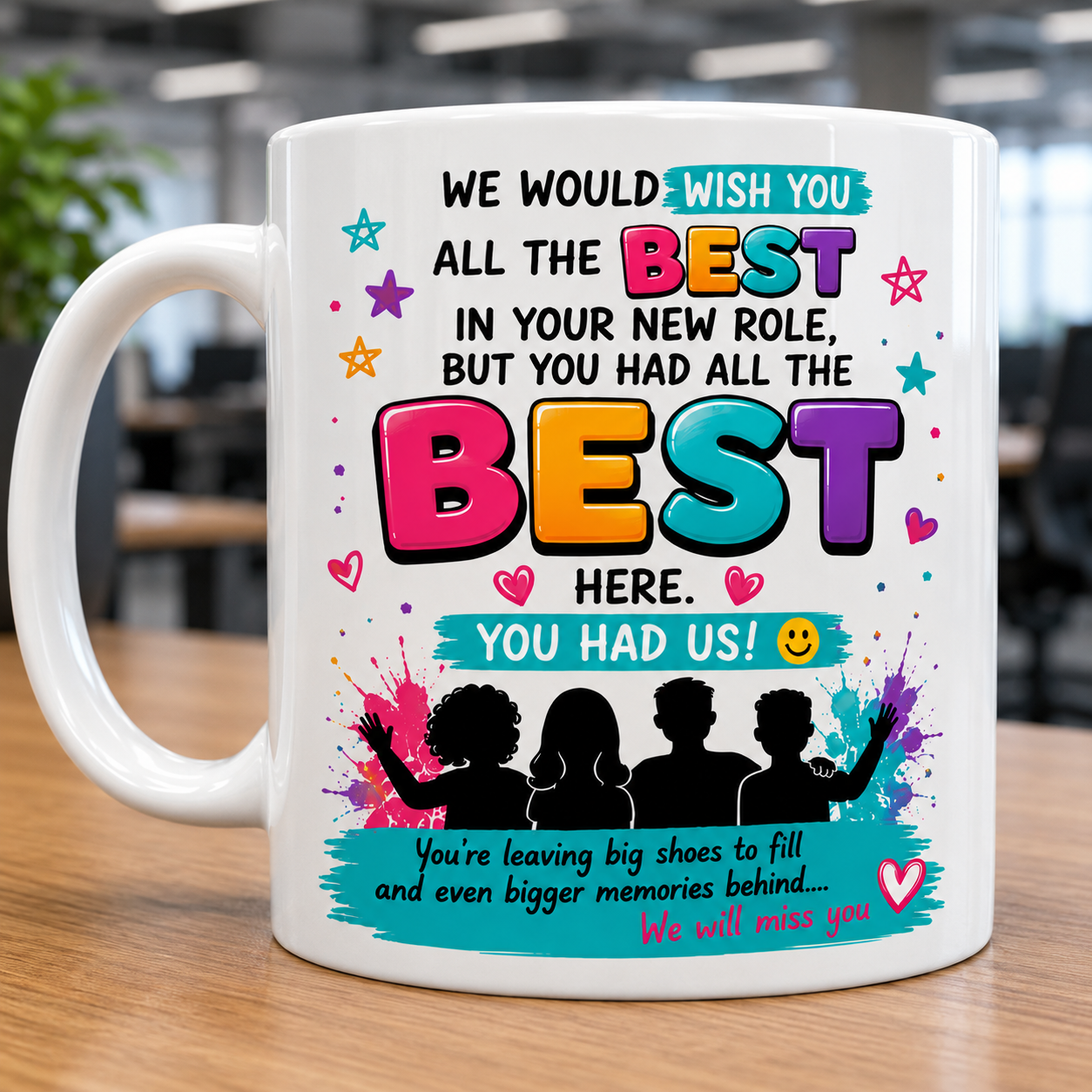 Personalised Leaving Job Mug | Funny Coworker Farewell Gift | New Job Present, 11oz Ceramic Coffee Cup Drinkware