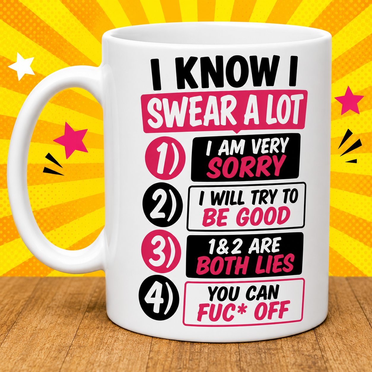 Funny Swearing Mug – I Know I Swear A Lot | Novelty Coffee Cup | Sarcastic Gift | Funny Work Mug | Humour Gift 11oz Ceramic