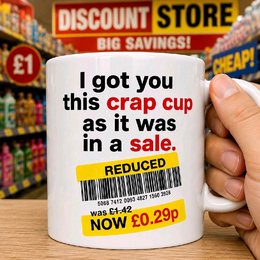 I Got You This Crap Cup Funny Mug – Novelty Cheap Gift Joke Coffee Mug – Funny Budget Present for Friends, Workmates & Family 11oz