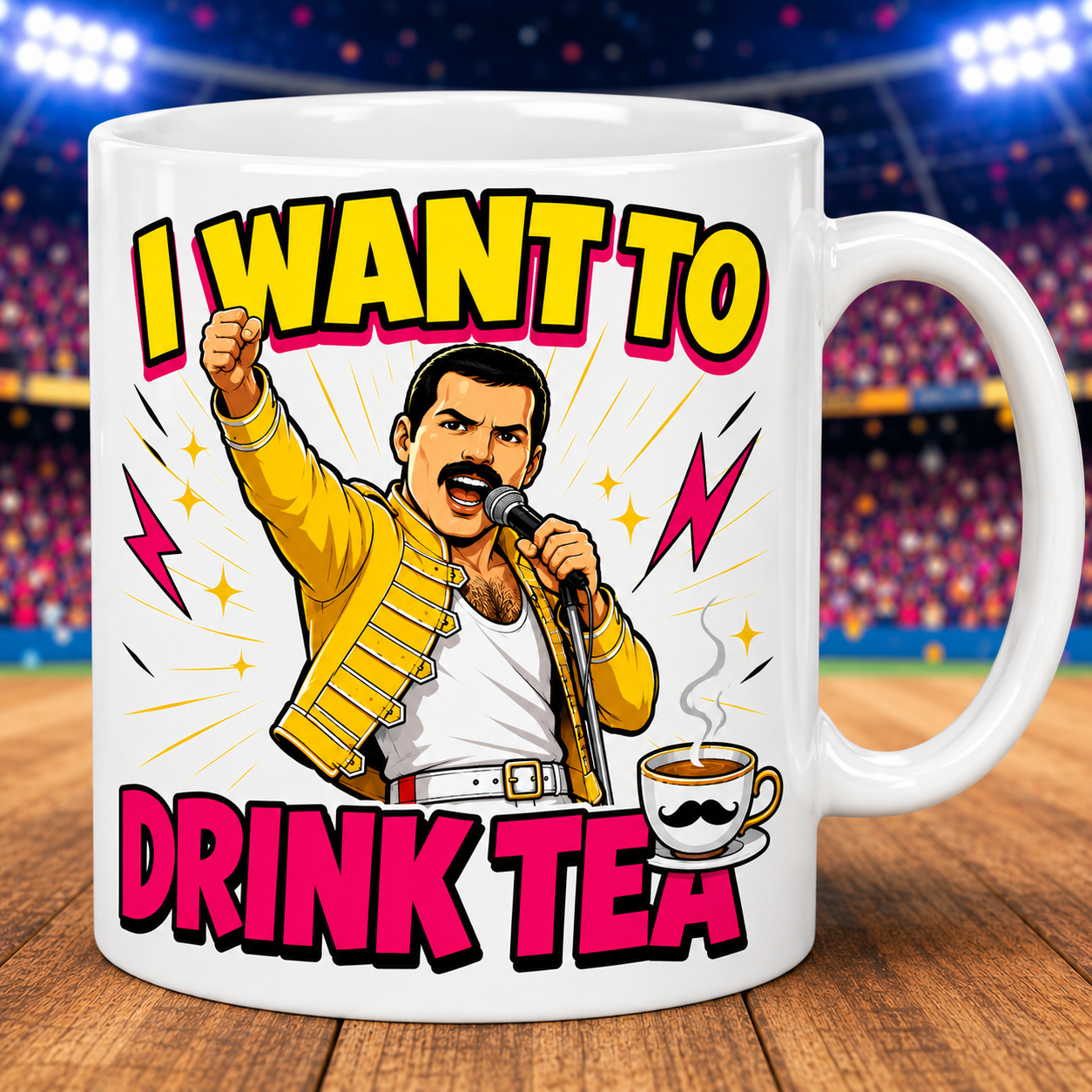 I Want To Drink Tea Mug – Funny Freddie-Inspired Tea Lover Coffee Mug – Novelty Gift for Tea Drinkers 11oz