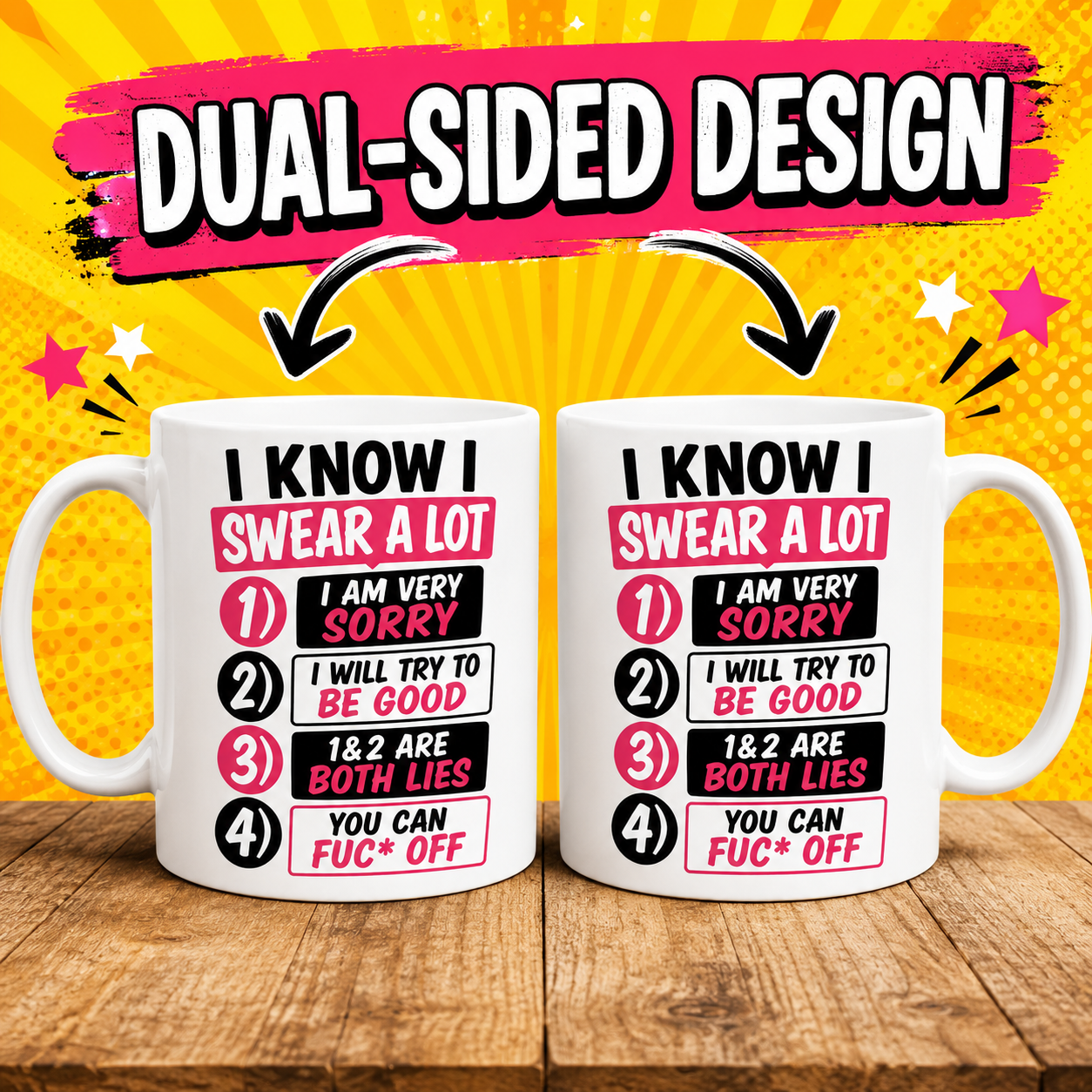Funny Swearing Mug – I Know I Swear A Lot | Novelty Coffee Cup | Sarcastic Gift | Funny Work Mug | Humour Gift 11oz Ceramic