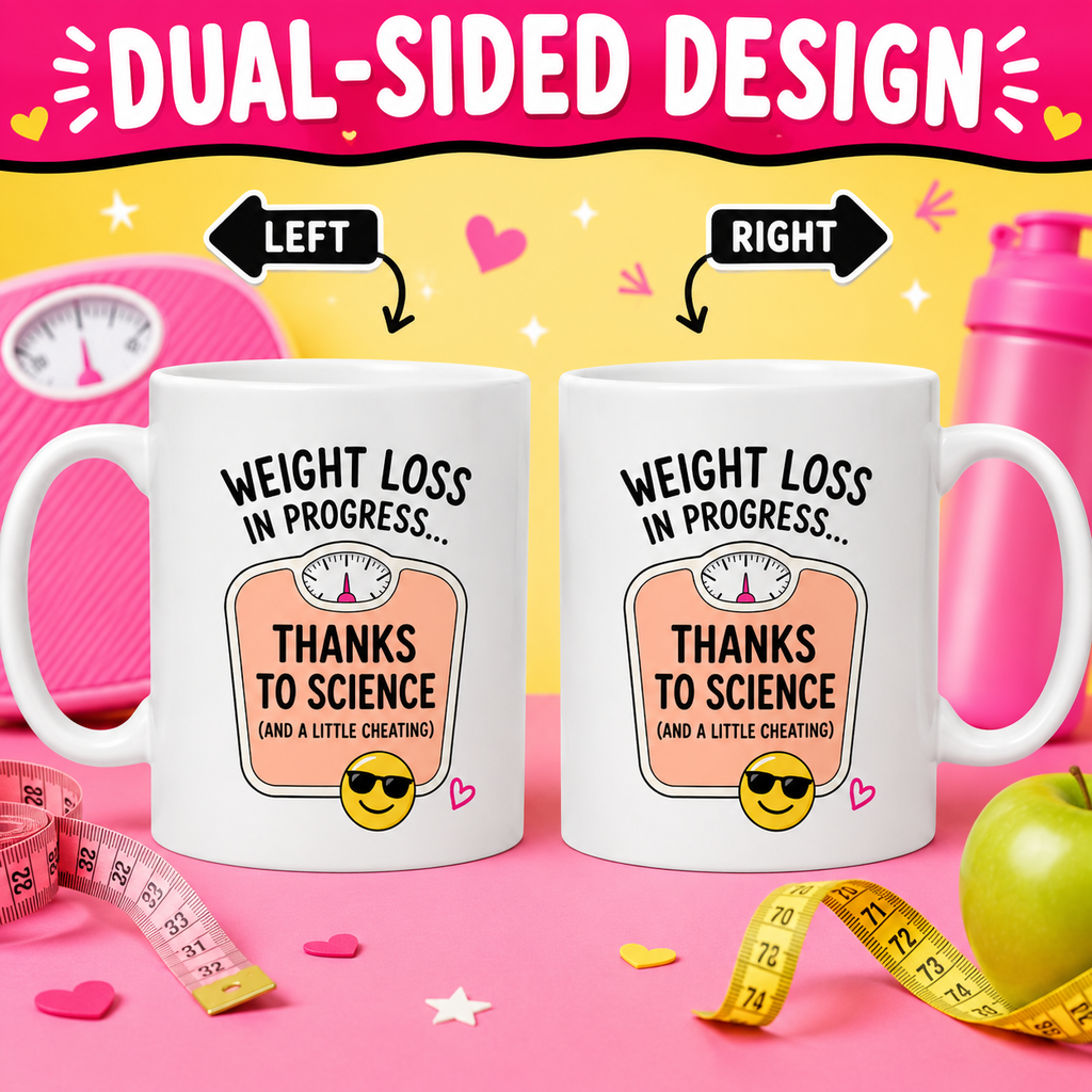 Funny Weight Loss Mug – Thanks To Science & A Little Cheating 11oz Ceramic