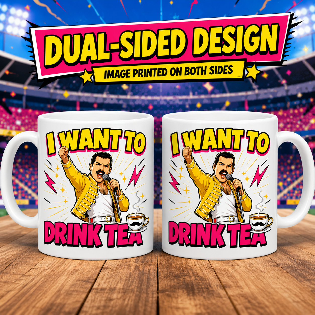 I Want To Drink Tea Mug – Funny Freddie-Inspired Tea Lover Coffee Mug – Novelty Gift for Tea Drinkers 11oz