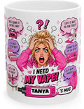 Personalised "Where The Hell Is My Vape?" Mug – Custom Name, Hair & Skin Tone, 11oz Ceramic Coffee Cup Drinkware